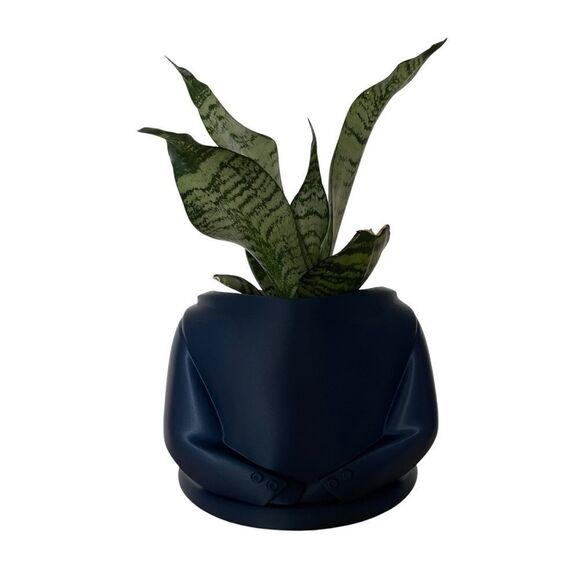 Navy Suit Jacket & Tie Planter - Sophisticated Sustainable Gift for Professional - Picture 8 of 9